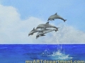 Girl's Bedroom Beach Mural - Dolphin