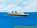 Hand Painted Positano Italy Mural - Cruise Ship Detail