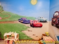 Disney characters mural kids playroom - Cars