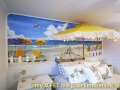Girl's Bedroom Beach Mural - Installed