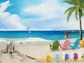 Girl's Bedroom Beach Mural - Right Side