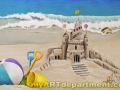 Girl's Bedroom Beach Mural - Sand Castle