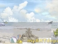 Girl's Bedroom Beach Mural - Sketch