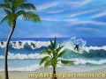 Beach Mural in Boy's Bedroom - Surfers